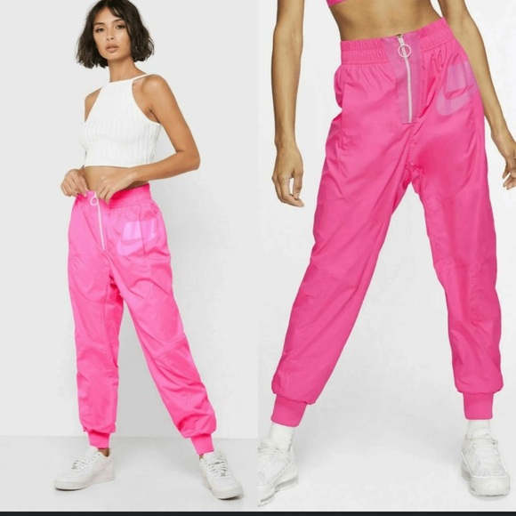 Nike Sportswear NSW Woven Logo Pants Hyper Pink Casual Gym XS - Picture 1 of 8